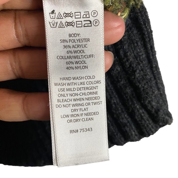 Cynthia Rowley Women's Green Speckled Wool Knit Turtleneck Sweater - Picture 6 of 7